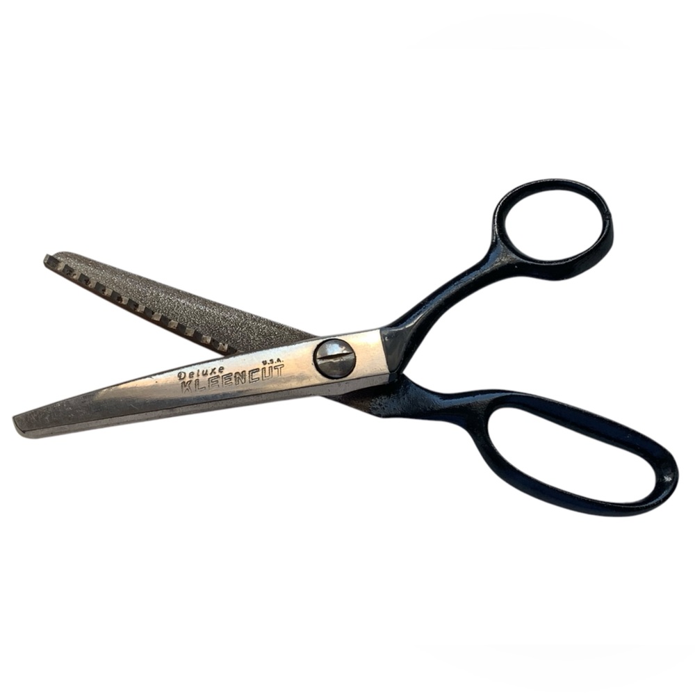 VINTAGE DELUXE KLEENCUT USA METAL SCISSORS PINKING SHEARS Crafts Art Zig-Zag